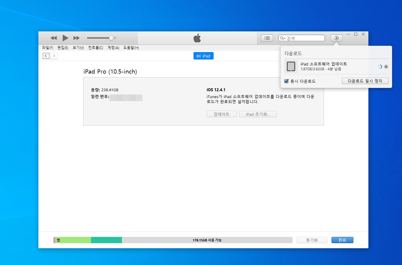 아이패드 프로 iPadOS 13.1 업데이트, 결국 아이튠즈로 해결