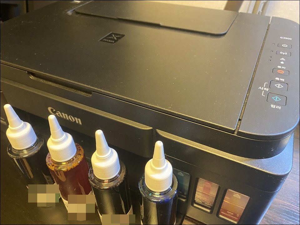 캐논 G3900 호환잉크 구입 후 리필, 인쇄불량 해결