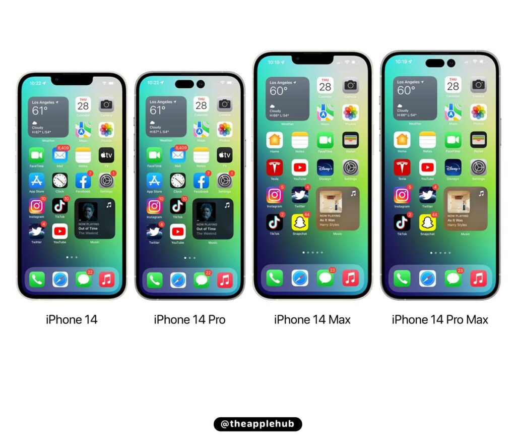아이폰 14, 맥스 그리고 아이폰 14 프로, 프로 맥스 스펙 비교하기