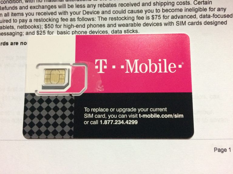 미국 현지유심칩 T-mobile