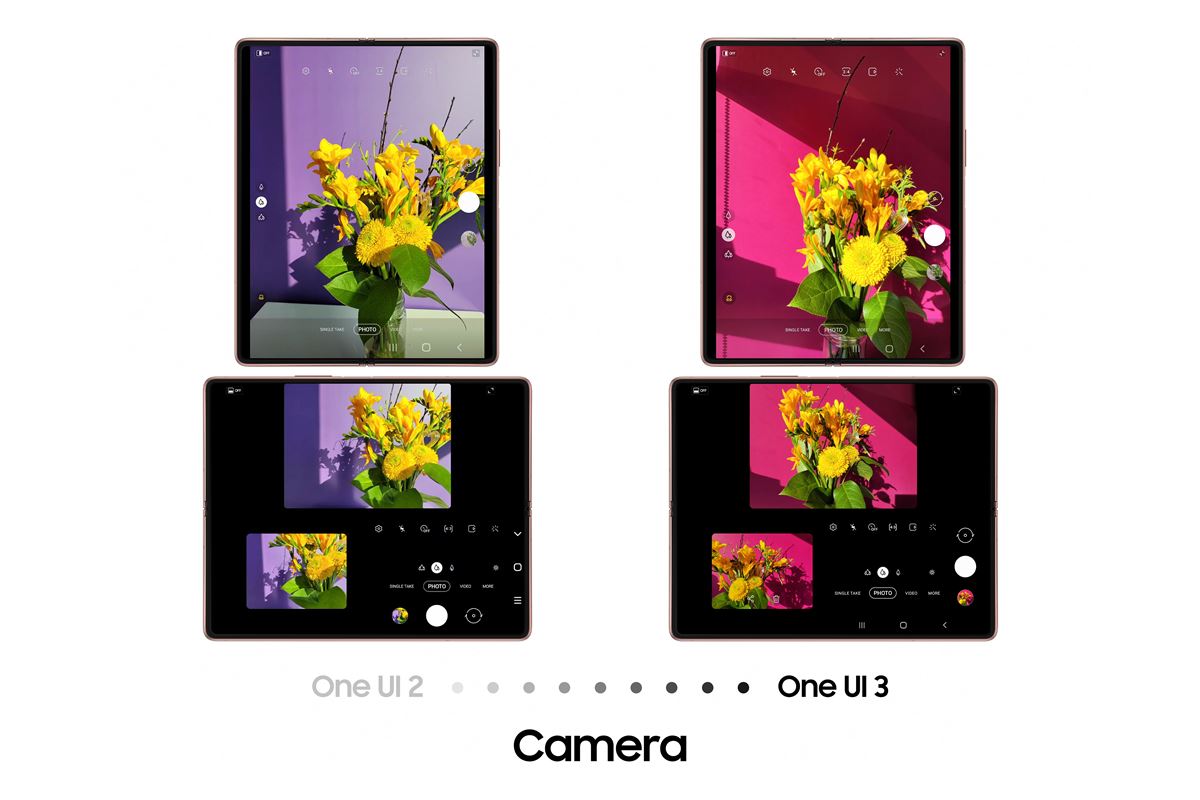 갤럭시 Z 폴드2 One UI 3.1 카메라 화면
