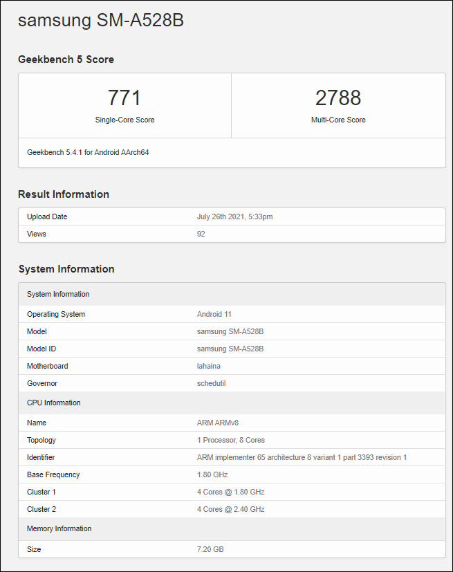 갤럭시 A52s 스냅드래곤 778G