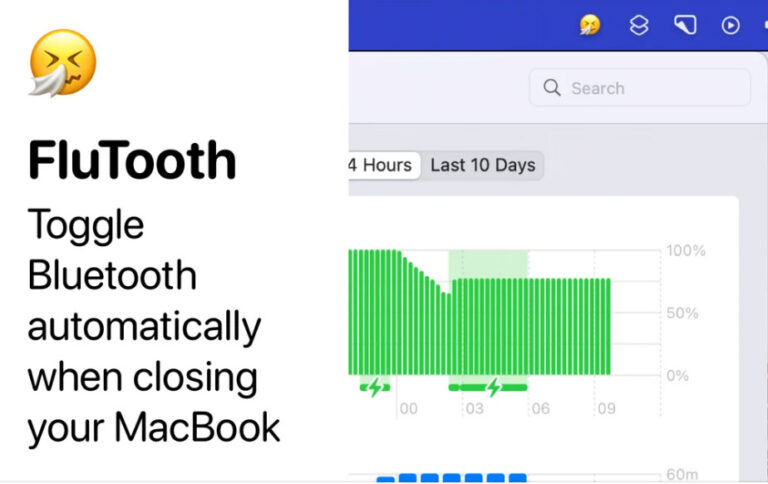 MacOS 12.2 배터리 방전 버그 해결을 위한 Flutooth 앱