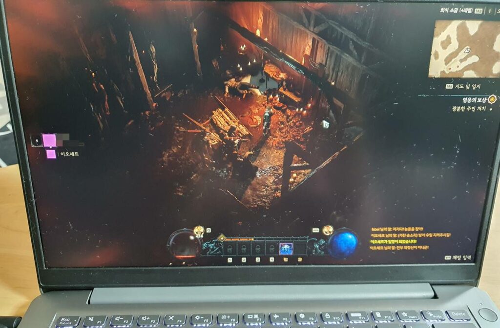 i3-1115G4 노트북에서 디아블로4 실행이 된다