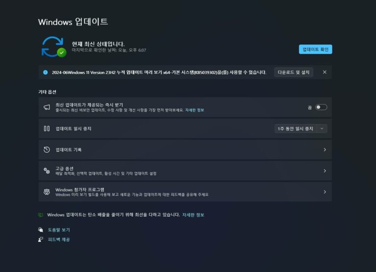 윈도우11 KB5039302 업데이트