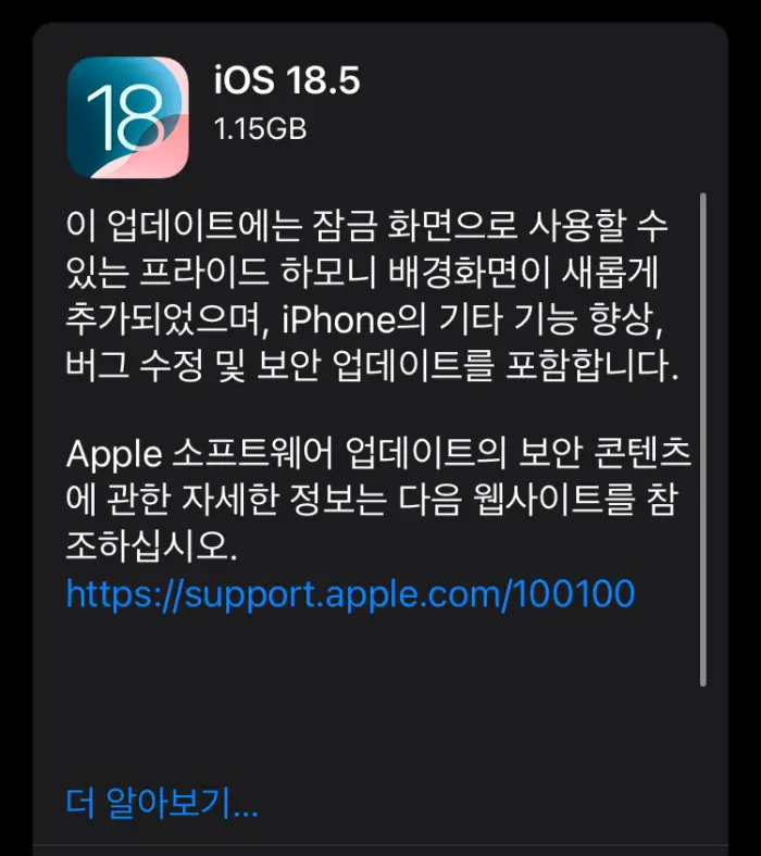 iOS 18.5 업데이트