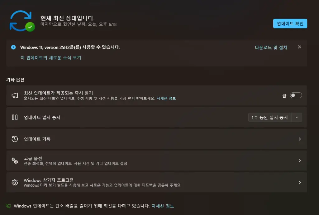 윈도우11 25H2 업데이트 후기