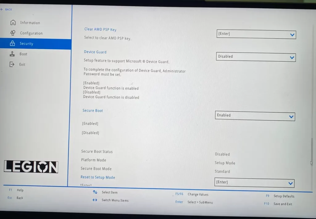 콜오브듀티 보안 부팅 설정하기